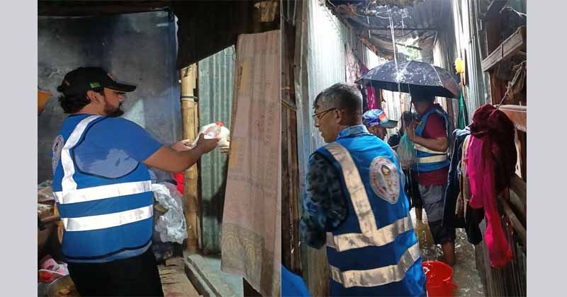 টানা বৃষ্টিতে ঘরবন্দী অসহায় মানুষের পাশে আব্বাস আলী ফাউন্ডেশন